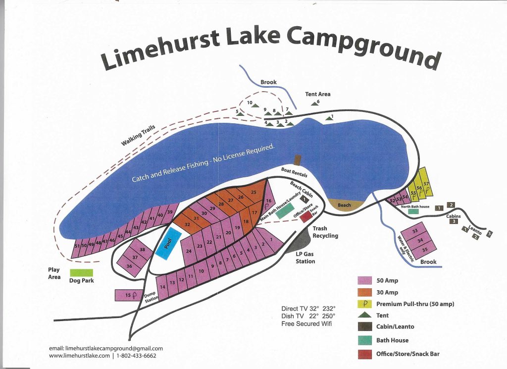 Color coded map of the campground.